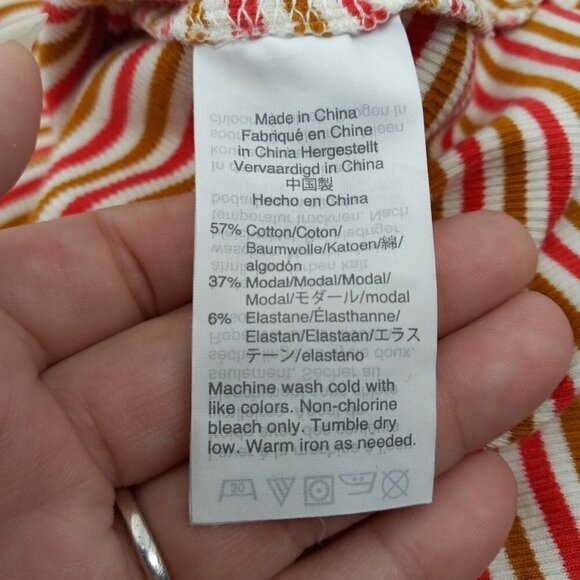 Madewell Swingy Tee Dress In Stripe A-Line Mini Ribbed Jersey Knit Stretch M - Picture 8 of 10